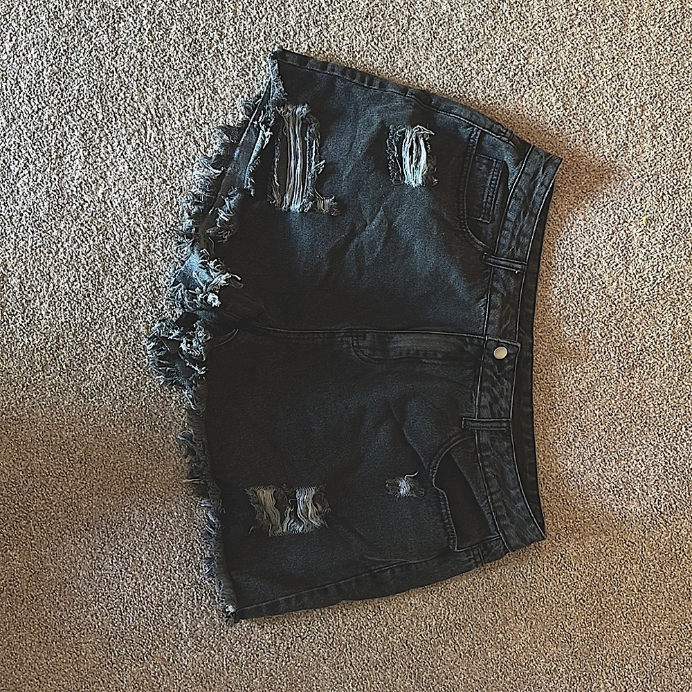 Black Jean shorts